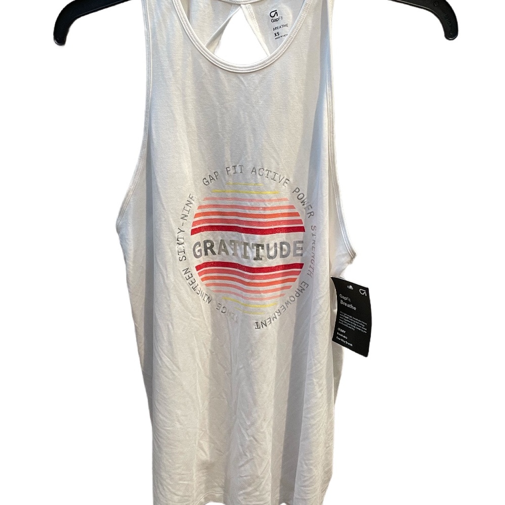 ❤️ GAP FIT GAPFIT GRATITUDE LOGO GRAPHIC TANK TOP SIZE XS NEW